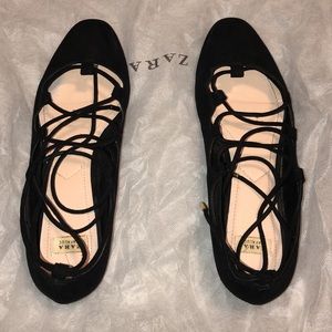 Zara Ballerina Tie Up Shoes